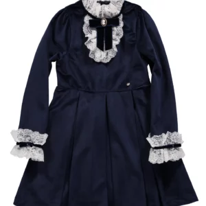 Robe victorienne verte bleu marine